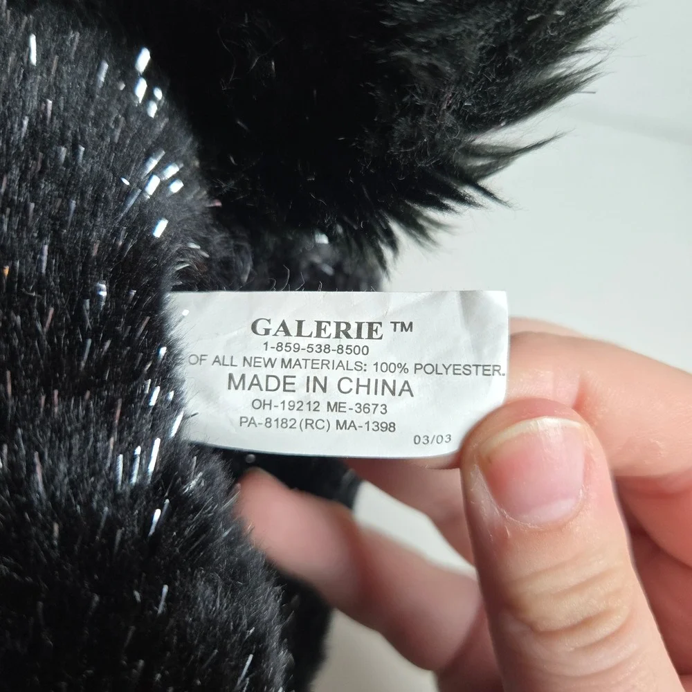Galerie Black Sparkly Vampire Cat Plush 14